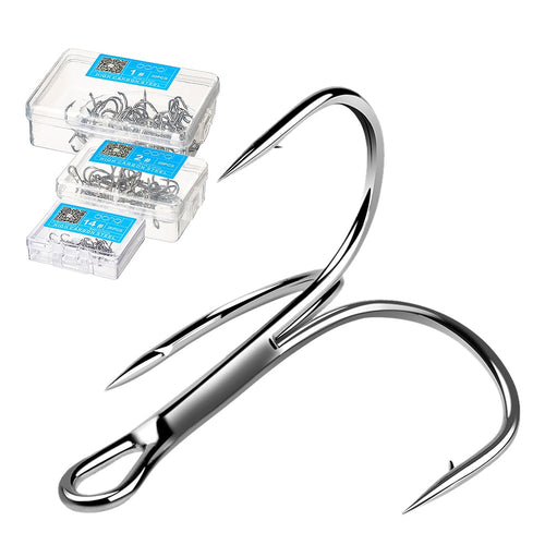 Treble Fishing Hook Barbed with Box